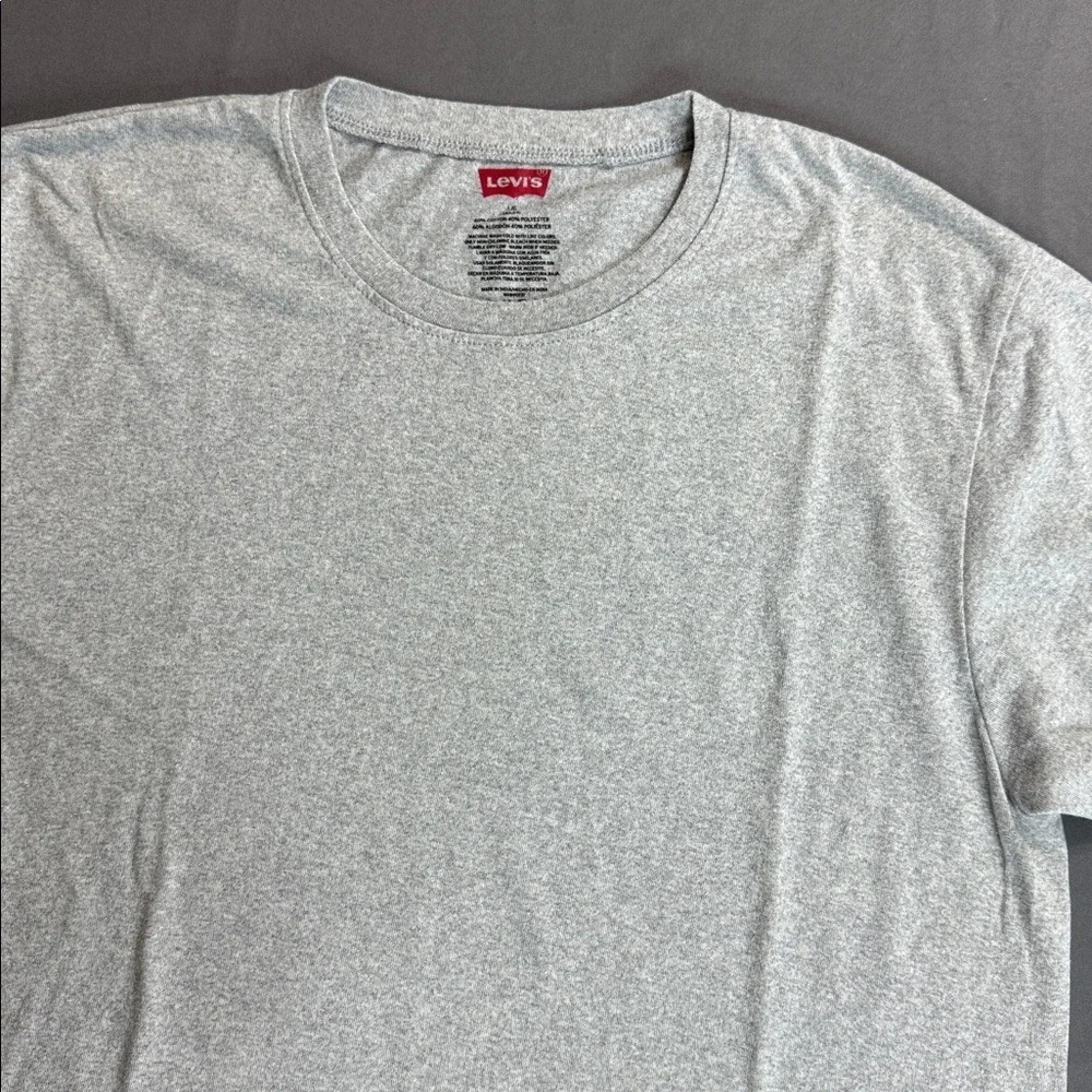 Levis Mens Heather Grey Short Sleeve Crewneck T-Shirt Large Cotton‎ Blend Basic